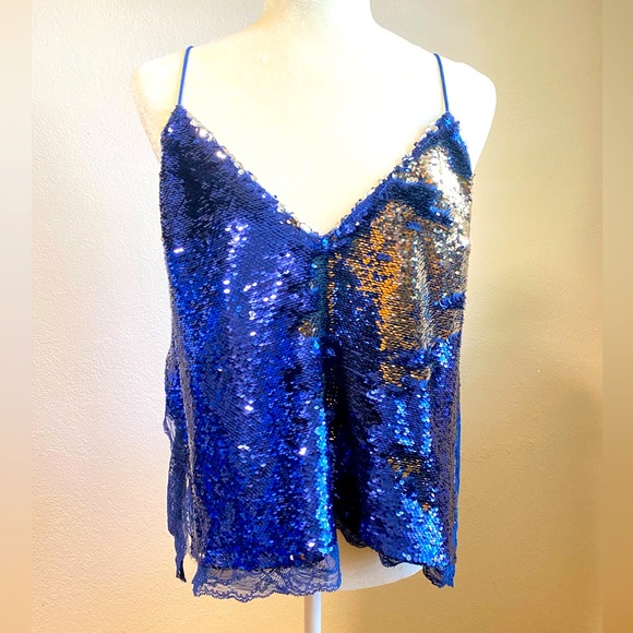 Intimately Free People sequins lace tank - Picture 1 of 8